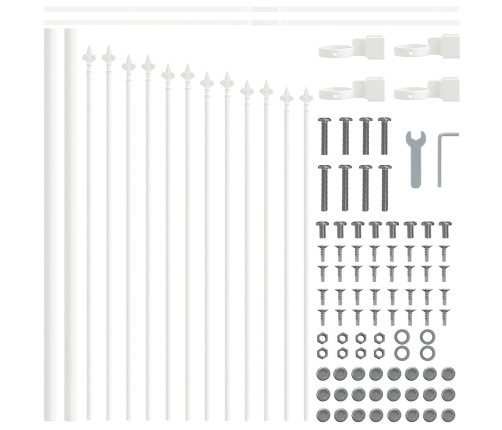 Žoga Paneļi Ar Spieķu Arku 7 Gab. Komplekts Balts Vidaxl