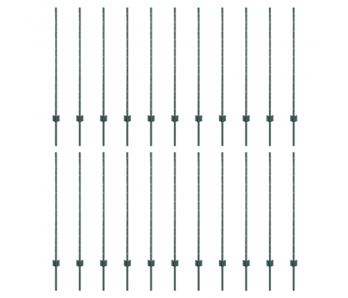 Žogu Stabi 22 Gab. U-Kanāls Zaļš 160 Cm Tērauds Vidaxl