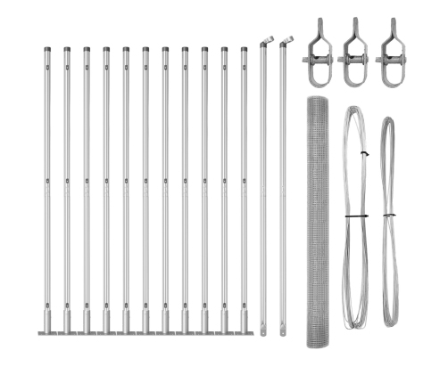 Vidaxl Metināto Stieņu Žogs Ar 13 Izvirzītiem Stabiem 1.4X25 M Galvanizēts Tērauds