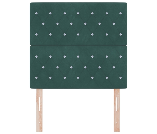 Vidaxl Gultas Galvgalis Kristāla Poga Tuftēts Tumši Zaļš 100 Cm Samts,  Gultas Galvgalis Kristāla Poga Tuftēts Tumši Zaļš 200 Cm Samts Vidaxl