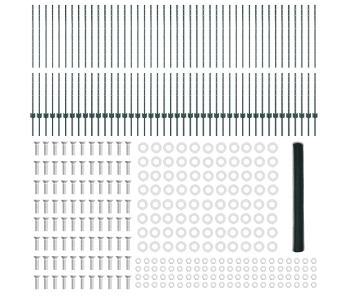 Vidaxl Žoga Stabi 11 Gab. U-Kanāls Zaļš 140 Cm Tērauds,  Sešstūra Žogs Zaļš 1.4X100 M Tērauds Vidaxl