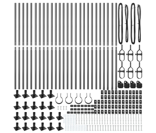 Žoga Stabi Komplektā 52 Pelēks Betons 3.2 X 3.2 X 78.5 Cm Vidaxl