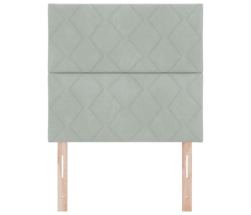 Vidaxl Gultas Galvgalis Dimanta Bloku Dizains Gaiši Pelēks 100 Cm Samts,  Gultas Galvgalis Dimanta Bloku Dizains Gaiši Pelēks 200 Cm Samts Vidaxl