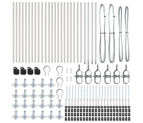 Žoga Stabi 26 Gab. Cinkots Tērauds 3.2 X 3.2 X 90 Cm Izturīgs Vidaxl