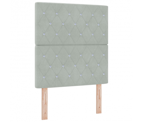 Vidaxl Gultas Galvgalis Kristāla Pogas Tuftēts Gaiši Pelēks 80 Cm Samts,  Gultas Galvgalis Kristāla Pogas Tuftēts Gaiši Pelēks 160 Cm Samts Vidaxl