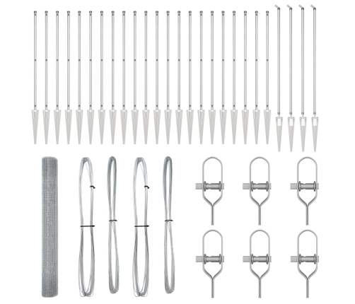 Savilktais Stieples Žogs Ar 13 Kronšteinu Stabiem 1.2X50 M Cinkots Tērauds Vidaxl