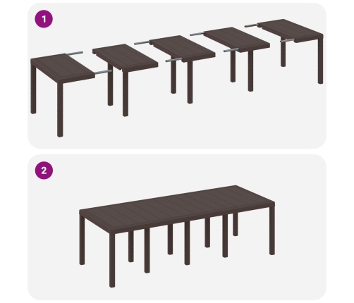 11 Daļu Dārza Galdu Komplekts Ar Spilveniem Brūnā Poli Rotangpalmas Vidaxl