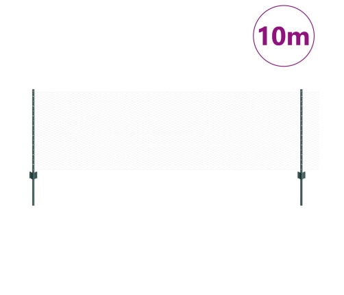 Vidaxl Žoga Stabi 5 Gab. U-Kanāls Zaļš 80 Cm Tērauds,  Sešstūra Žogs Zaļš 0.8X10 M Tērauds Vidaxl