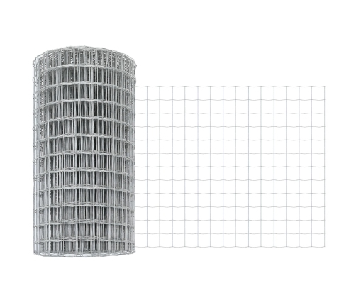 Vidaxl Eiro Žogs Ar 11 U Kājām Sudrabs 0.6X50 M Tērauds