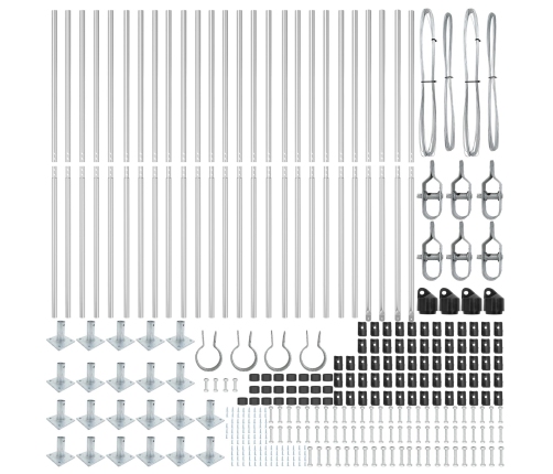 Žogu Stabi 52 Komplekts Galvanizēts Tērauds 3.2 X 3.2 X 88.5 Cm Vidaxl