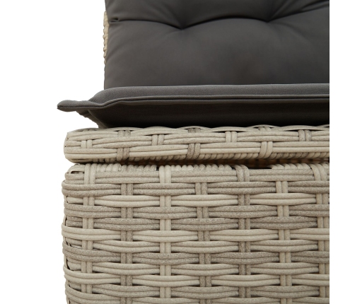 10 Daļu Dārza Dīvānu Komplekts Ar Spilveniem Gaiši Pelēks Polietilēna Rotangpalma Vidaxl