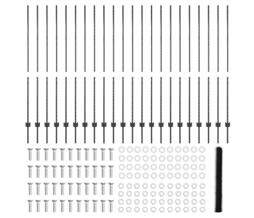 Vidaxl Žoga Stabi 22 Gab U-Kanāls Pelēks 160 Cm Tērauds,  Sešstūra Žogs Pelēks 1.6X50 M Tērauds Vidaxl