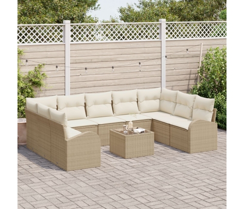 10 Gab. Dārza Dīvānu Komplekts Ar Spilveniem Brūnā Poli Rotangpalmas Vidaxl