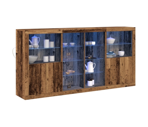 Vidaxl Sekretārs Ar Led Gaismām Vecs Koks 202X37X100 Cm Inženieru Koks, Vidaxl Sekretārs Ar Led Gaismām Vecs Koks 60.5X37X100 Cm,  Sekretārs Ar Led Gaismām Vecs Koks 41X37X100 Cm Vidaxl