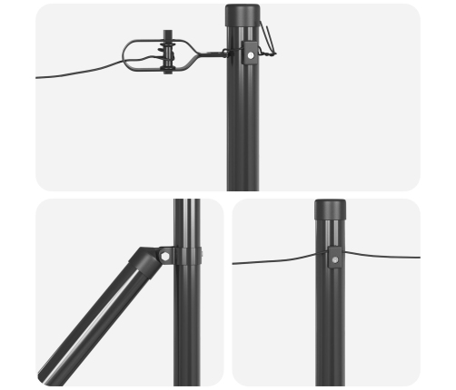 Žogu Stabi Ar Spici 26 Gab. Ø32 Mm 120 Cm Cinkots Tērauds Vidaxl