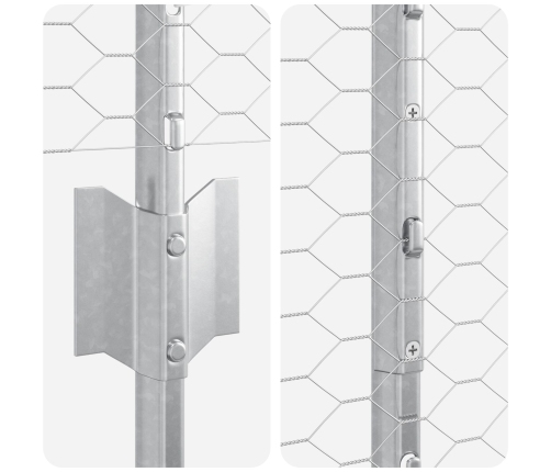 Vidaxl Žoga Stabi 10 Gab. U-Kanāls 160 Cm Galvanizēts Tērauds,  Sešstūra Žogs 1.6X10 M Galvanizēts Tērauds Vidaxl