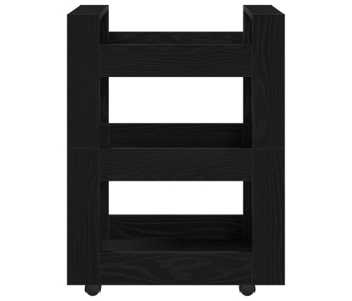 Virtuves Ratiņš Melna Ozola 60X45X80 Cm Inženierijas Koka Vidaxl