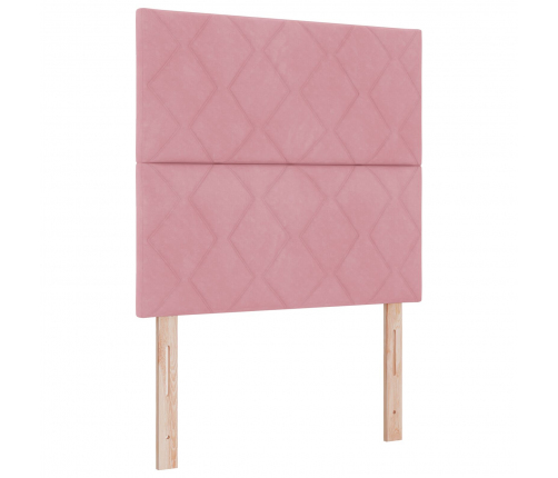Vidaxl Rozā Samta Gultas Galvgalis Ar Dimanta Bloku Dizainu 100 Cm,  Rozā Samta Gultas Galvgalis Ar Dimanta Bloku Dizainu 200 Cm Vidaxl