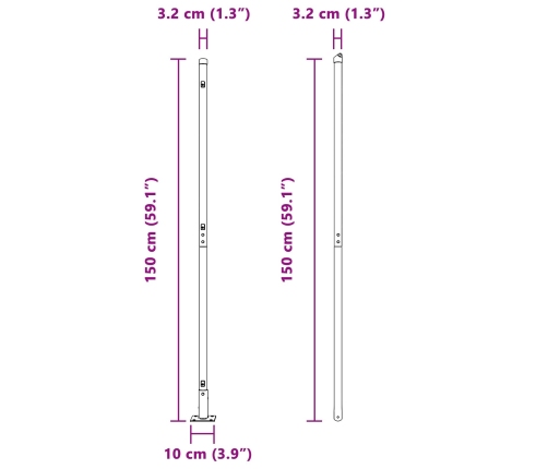 Žogu Stabi Komplektā 52 Cinkots Tērauds 3.2 X 3.2 X 78.5 Cm Vidaxl