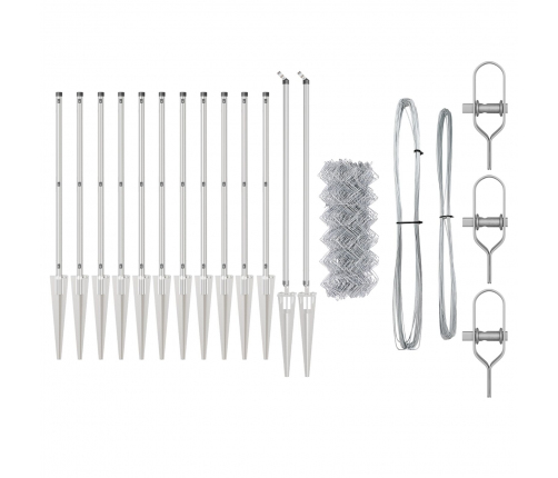 Zaru Vads Ar 13 Mietu 0.6X25 M Cinkota Tērauda Vidaxl