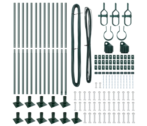 Žoga Stabu Komplekts Ar Bāzes Plāksnēm 26 Gab Zaļš Tērauds Vidaxl