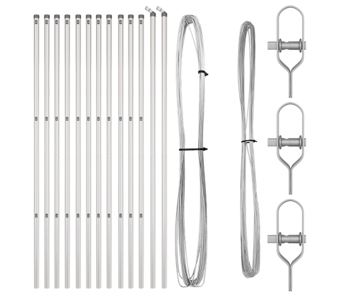 Žoga Stabi 13 Pcs Ø32 Mm 210 Cm Cinkota Tērauda Vidaxl