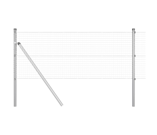 Savilktais Stiepļu Žogs Ar 7 Stabiem 0.4X10 M Galvanizētā Tēraudā Vidaxl