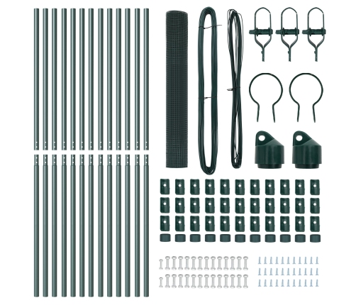 Žoga Stabu Komplekts 2 Gabali Zaļš Pulverkrāsots Tērauds 25 X 1 M Vidaxl