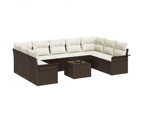 Vidaxl 9 Gabalu Dārza Dīvānu Komplekts Ar Spilveniem Pelēkā Poli Rotangpalmas,  2-Vietīgs Dārza Dīvāns Ar Uzglabāšanu Un Spilveniem Brūnā Poli Rotangpalmas Vidaxl