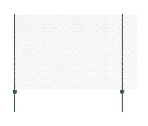 Vidaxl Žogu Stabi 11 Gab. U-Kanāls Zaļš 160 Cm Tērauds,  Sešstūra Žogs Zaļš 1.6X25 M Tērauds Vidaxl