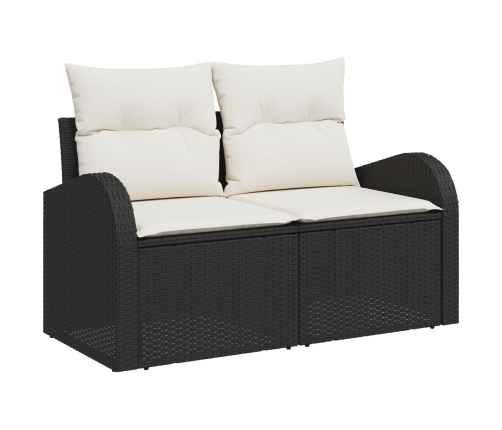 11 Gab. Dārza Ēdamgalds Ar Spilveniem Melnā Poli Rotangpalma Un Akācija Vidaxl