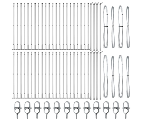 Žoga Stabi 52 Komplekts Cinkots Tērauds 3.2 X 3.2 X 50 Cm Vidaxl