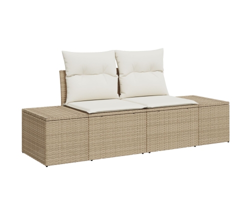 10 Gabalu Dārza Dīvānu Komplekts Ar Spilveniem Bēšs Poli Rotangpalma Akācija Vidaxl