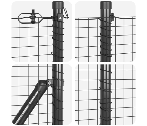 Žoga Stabu Komplekts 2 Gabali Pelēks Tērauds 10 X 0.5 M Vidaxl