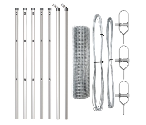 Žogu Stabiņu Komplekts 2 Gabali Cinkots Tērauds 10 X 0.5 M Vidaxl