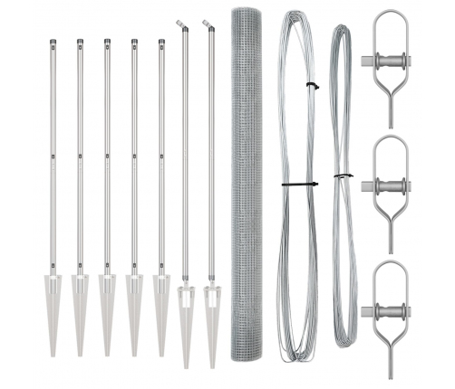 Žoga Stabiņu Komplekts 2 Gabali Cinkots Tērauds 10 X 1.5 M Vidaxl