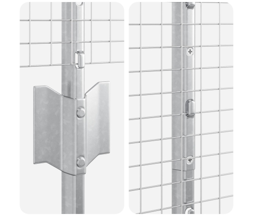 Savilkto Stiepļu Žogs Ar 22 U Stabiem Sudrabā 1.2X25M Tērauds Vidaxl