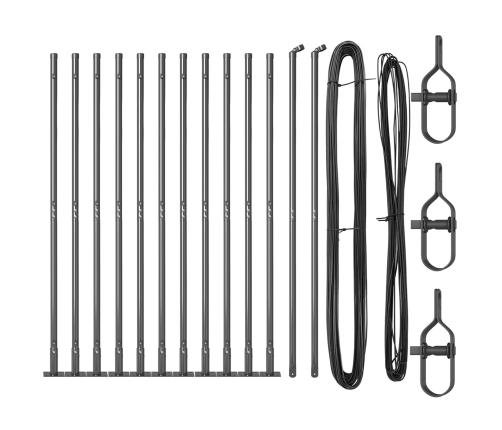 Žoga Stabi Ar Pamatnes Plāksnēm 13 Gab Ø32Mm 68.5Cm Cinkota Tērauda Vidaxl