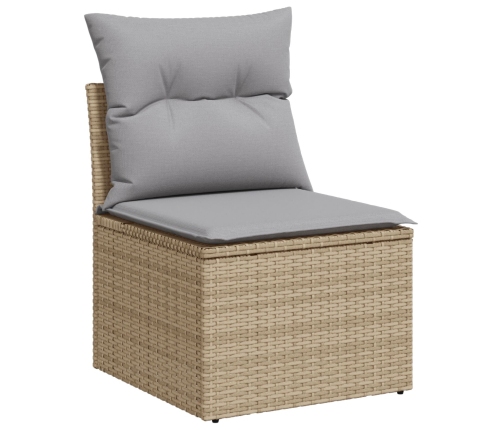 10 Gab. Dārza Dīvānu Komplekts Ar Spilveniem Bēšs Poli Rotangpalma Vidaxl