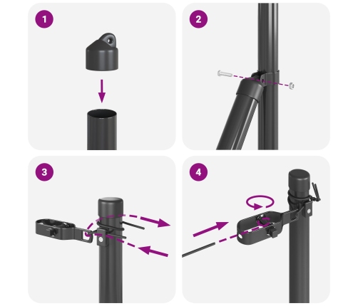 Žoga Stabi 26 Gab. Pelēks Ø32 Mm 170 Cm Cinkots Tērauds Vidaxl