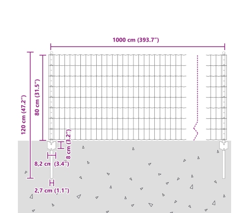 Vidaxl Dārza Žogu Komplekts 2 Gab. Cinkots Tērauds 10 X 0.8 M Izturīgs