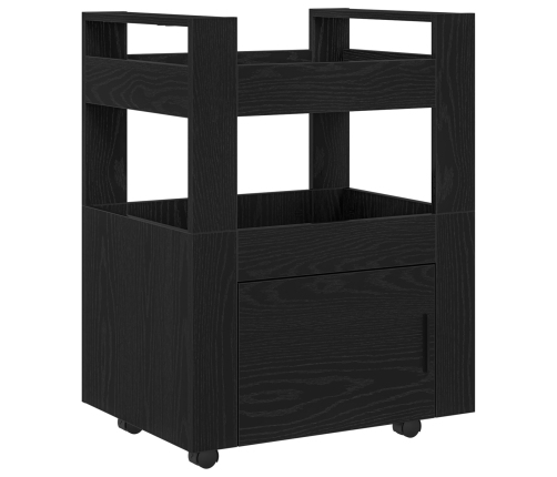 Virtuves Ratiņi Melna Ozolkoka 60X45X80 Cm Inženierijas Koks Vidaxl