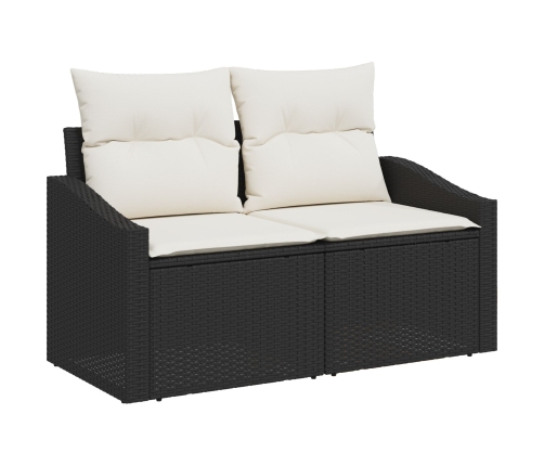 11 Daļu Dārza Dīvānu Komplekts Ar Spilveniem, Melns Polietilēna Rotangpalma Vidaxl