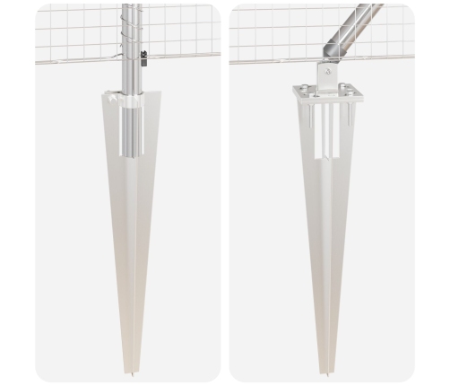 Žoga Stabu Komplekts 2 Gabali Cinkots Tērauds 10 X 0.5 M Izturīgs Vidaxl