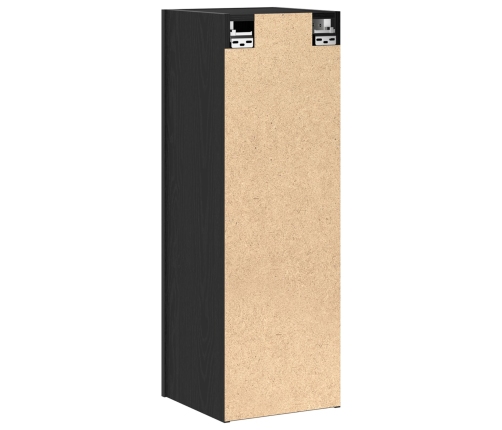 Tv Skapji Pie Sienas, 2 Gabali, Melnā Ozolkoka, Izmēri 30,5X30X90 Cm, Inženierijas Koks Vidaxl