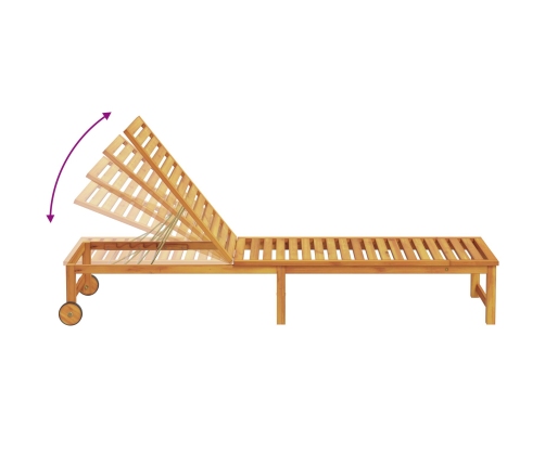 Vidaxl Sauļošanās Krēsls Ar Galdiņu No Cietas Akācijas,  Sauļošanās Krēsls No Cietas Akācijas Vidaxl