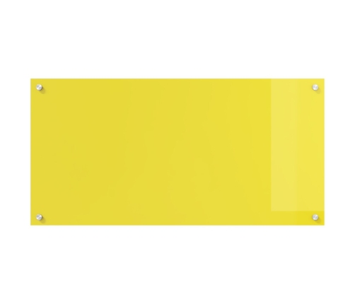 Virtuves Atpakaļgals Dzeltens 100X50X0,6 Cm Rūdīts Stikls Vidaxl