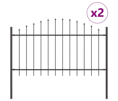 Žoga Panelis Ar Smaili Arku 2 Gab. Pulverkrāsots Tērauds Vidaxl