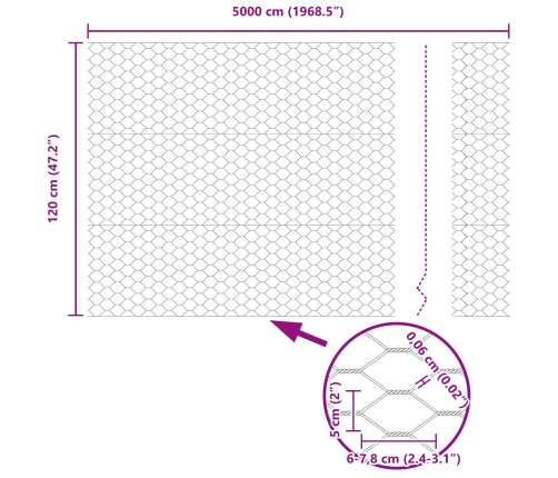 Vidaxl Žogu Stabi 22 Gab. U-Kanāls 120 Cm Cinkots Tērauds,  Sešstūra Žogs 1.2X50 M Cinkots Tērauds Vidaxl