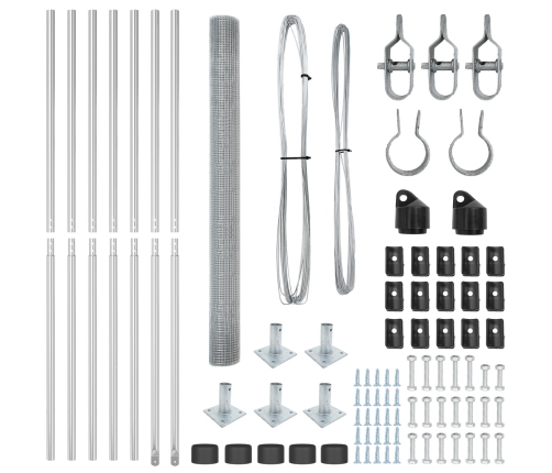 Žoga Stabu Komplekts 2 Gabali Cinkots Tērauds 10 X 1.5 M Izturīgs Vidaxl